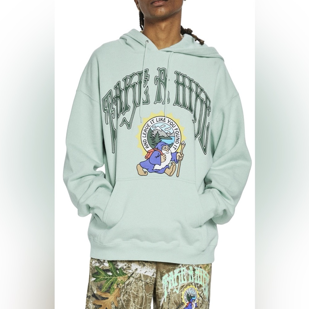 Mint Green Graphic Hoodie